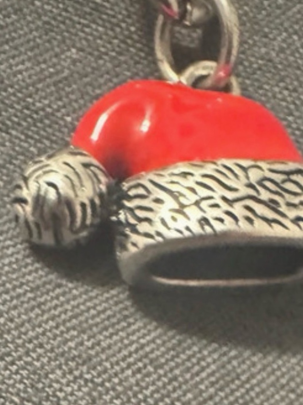James Avery enamel Christmas Red and Silver Santa Hat Bracelet Charm